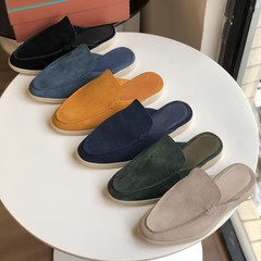 夏の新型包頭スリッパの平底半スリッパの男性は外国貿易の男性靴のスリッパを踏んでいます。