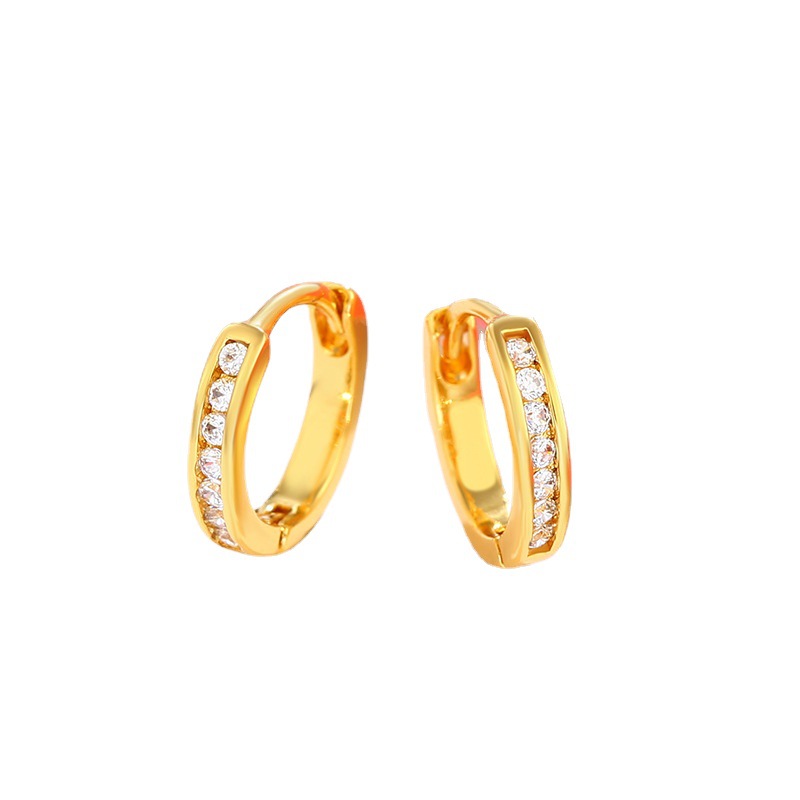 Pendientes de aro chapados en oro – estilo minimalista europeo, joyería femenina clásica