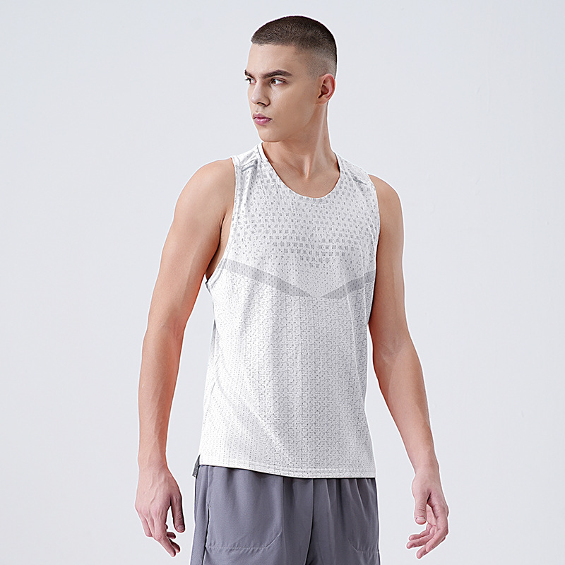 Chaleco de secado rápido para hombres entrenamiento deportivo fitness verano hielo seda secado rápido sudor-absorbente sin mangas ropa de baloncesto camiseta