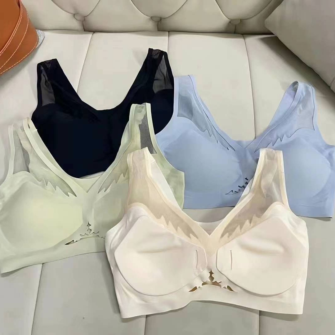 Nueva taza de látex sin marcas de alta calidad, chaleco de dama sin anillo de acero, bra de yoga, ropa interior deportiva, mujer al por mayor