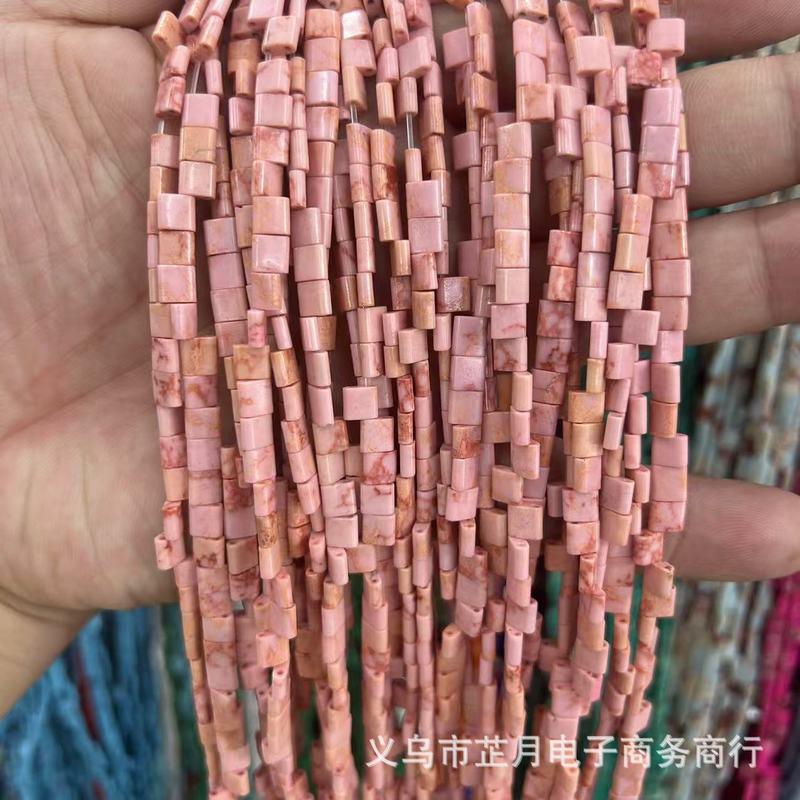 5*5mm双孔提拉米珠天然水晶玛瑙石头散珠串珠diy饰品手工材料批发|undefined