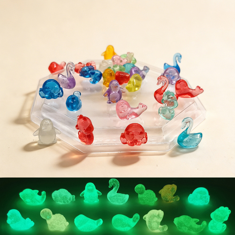 New Luminous Mini Cartoon Toy Luminous Little Duck Ocean Animal Seahorse Sea Lion Ornament Small Doll
