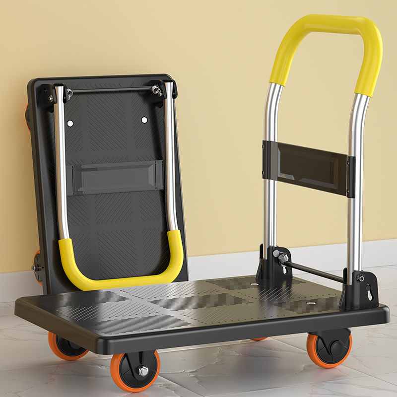 Thicker and silent flat car folding small carts to move the car to…
