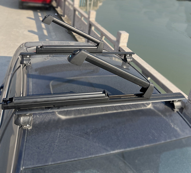 Suv Car Roof Ski Rack with Lock, Roof Rack for Ice and Snow Sports, Snow Sled Rack, Luggage Rack, Aluminum Alloy for Single and Double Boards