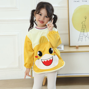 Autumn and Winter new waterproof children's coverall baby eating bib infant anti-dressing anti-dirty protective clothing outer apron