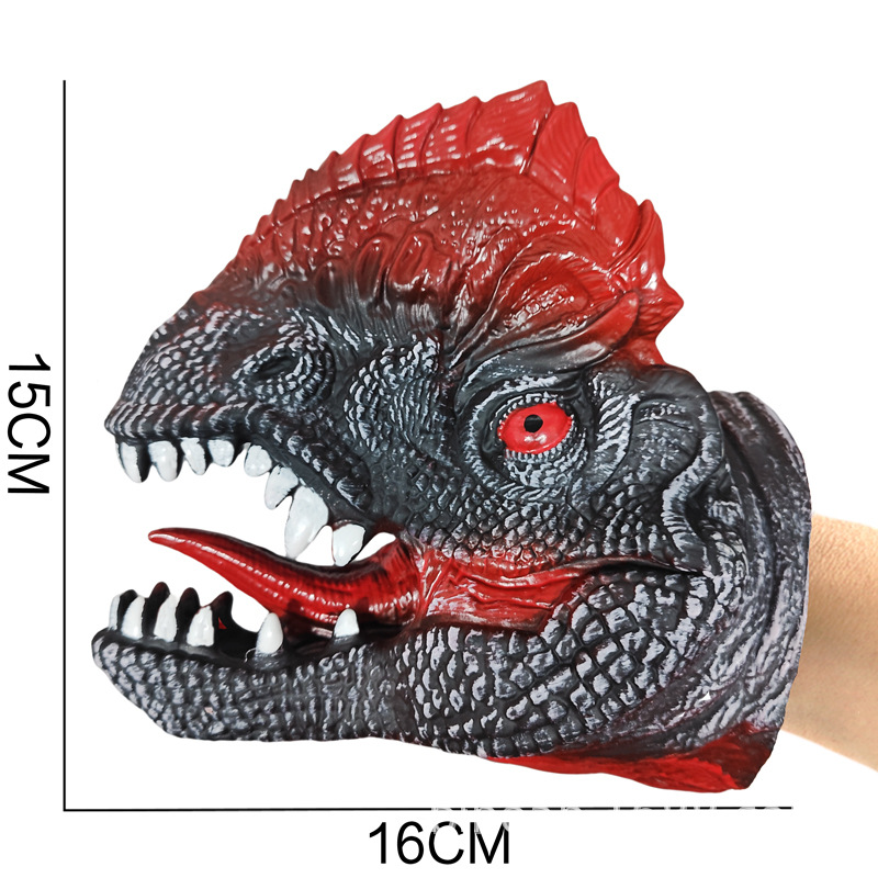 Guantes de títeres de mano de dinosaurio, goma blanda, tiranosaurio, triceratops, simulación de tiburón, modelo animal, puesto, brazo de tiburón, juguete transfronterizo