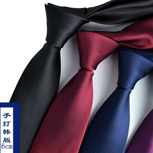 Tie men's Korean-style narrow 6cm monochrome thread leisure slender wine red performance in large quantities in stock