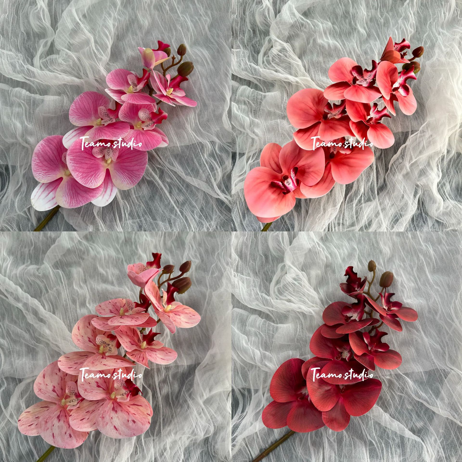 仿真花7头手感蝴蝶兰福桶搭配年宵花兰花婚礼布场搭配家居摆件