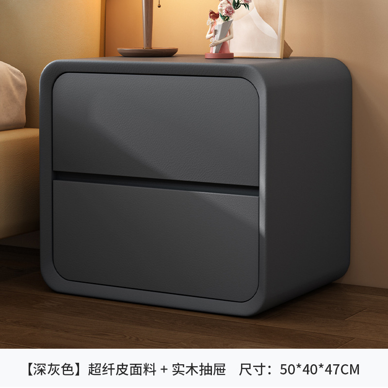 Mesita de noche dormitorio multifuncional luz lujo madera maciza cajón creativo mesita de noche estilo crema almacenamiento pequeño gabinete