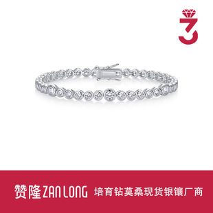 Foreign Trade Tennis Bracelet Single Row 925 Silver Inlaid with Moissanite Hip-Hop Fashion Bracelet Tennischain Tennis Bracelet