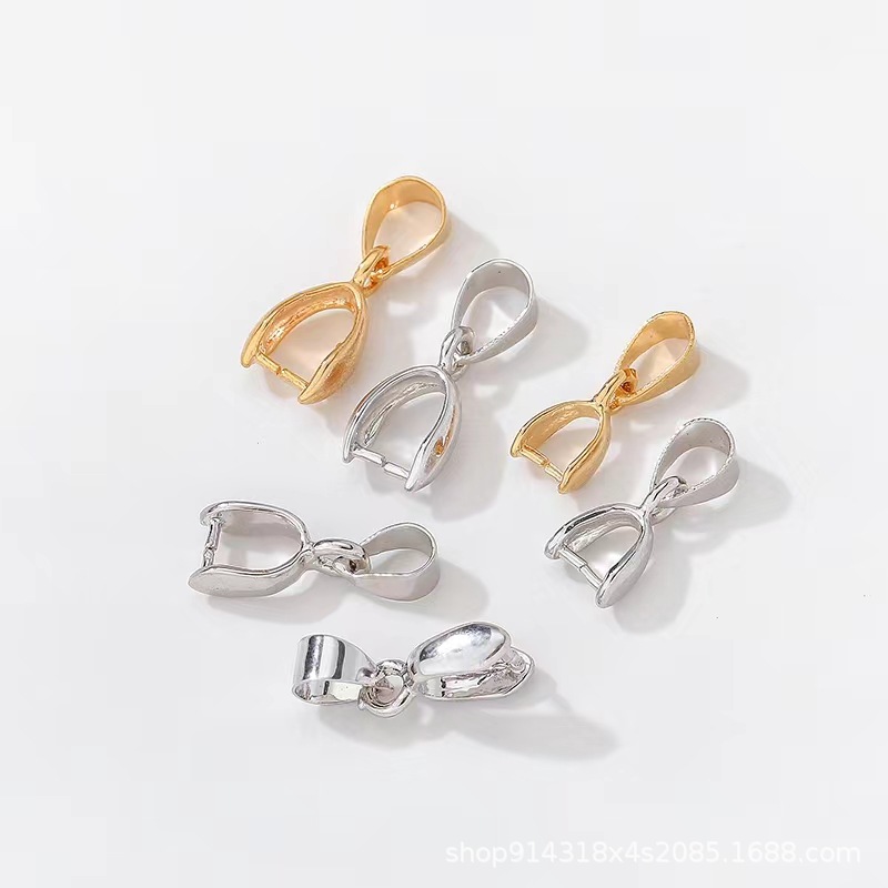14K18K包金爪子扣带夹扣diy手工饰品配件项链吊坠扣玉坠扣头首饰