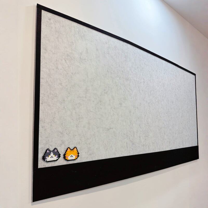 No-drill felt board for displaying finished bead art, creative photo wall, and stylish living room wall decor