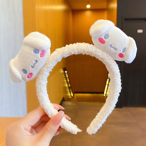 Sanrio face wash headband cute plush cinnamon dog hair accessories headband Melody girl heart plush headband trend