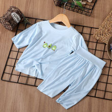 莫代尔儿童睡衣宝宝夏季衣服薄款女童家居服套装男半袖婴儿睡衣薄