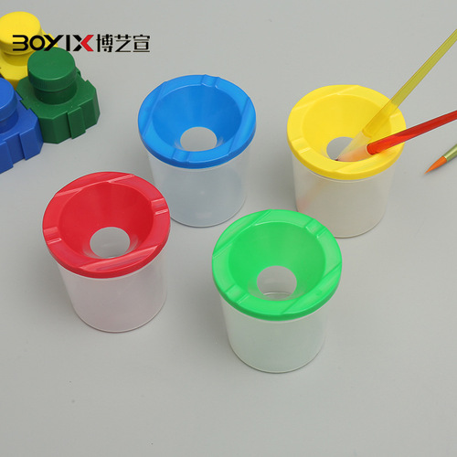 Amazon portable environmentally friendly plastic anti-pour children's art multi-functional paint coloring graffiti painting pen washer