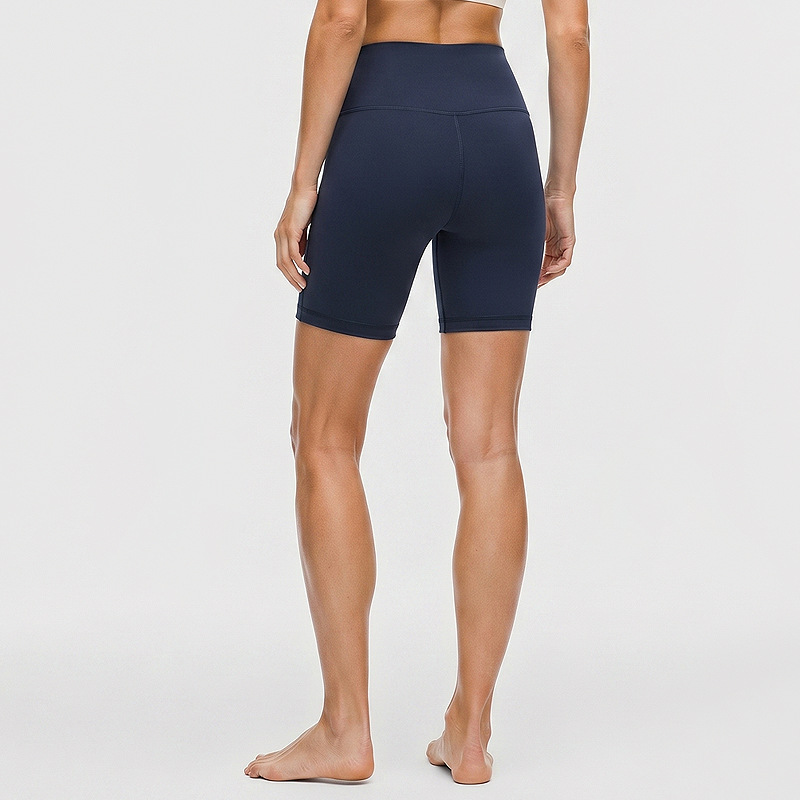 Pantalones de yoga desnudos lu lu damas deportivos de cintura alta pantalon cortos apretados de absorción 8 "pantalones de ciclismo de caderas molidas image 9