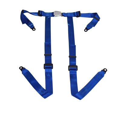 Hot selling aircraft buckle Car seat belt - aluminum-alloy-buckle-four-point-type-blue