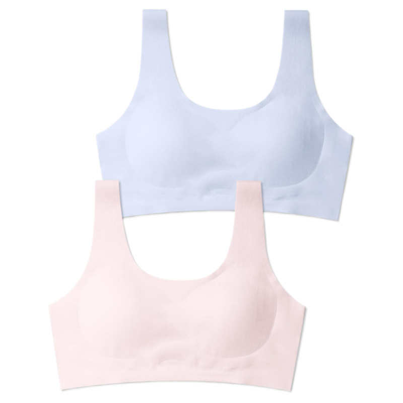 Big Girls Sports Bra with Breathable Padding Plaid Camping Youth Training Vest Style Underwear Removable Chest Pad Big Girls Sports Bra with Breathable Padding Plaid Camping Youth Training Vest Style Underwear Removable Chest Pad