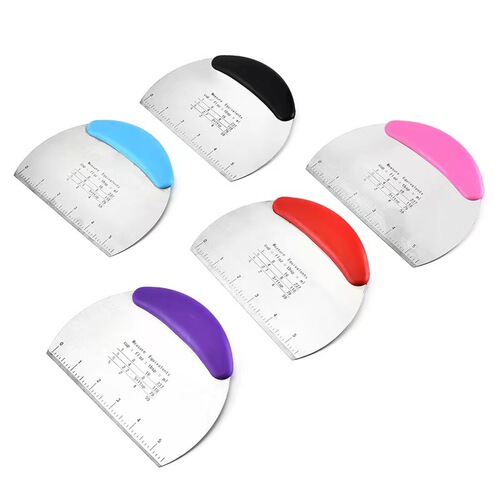 Stainless Steel Scale Dough Flour Half Circle Square Cutter Stainless Steel Scraper Kitchen Gadget Baking Tool
