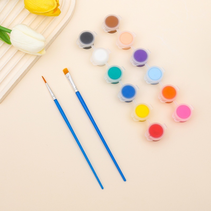 メーカーは子供用アクリルペイント12色6結合学生アート絵画着色石膏人形ペイントストリップを供給しています|undefined
