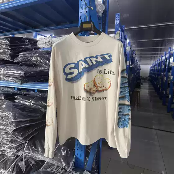 SAINT MICHAEL Heavyweight 430GSM Long Sleeve T-Shirt Unisex Oversized Streetwear Tee