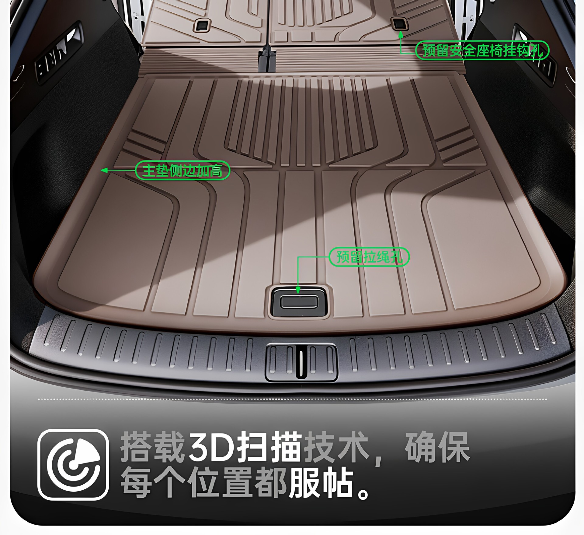 Suitable for the new generation Li Auto L6, TPE car interior modification integrated trunk mat accessories