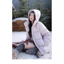 短款羽绒服2025冬新款连帽加厚茧型时尚高端三防大朵95白鹅绒服女