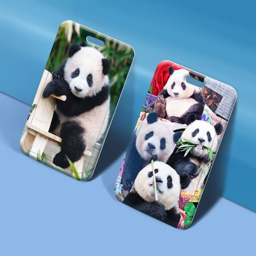 Giant Panda Fubao card holder wholesale student meal card school badge name badge work permit access control card holder small card factory name badge