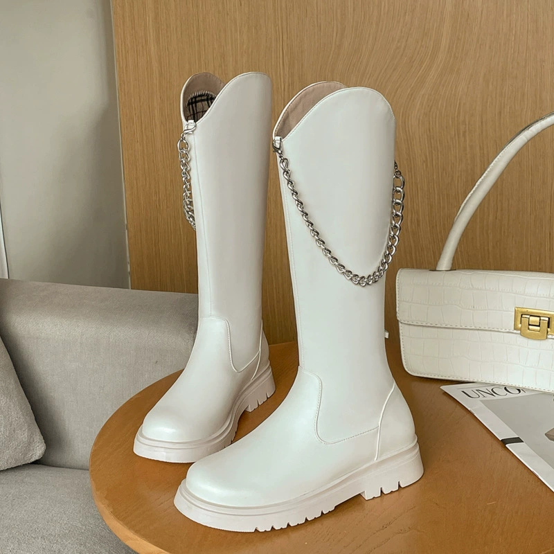 Осенне-зимние женские сапоги, новинка весны, детские длинные сапоги, популярные в Интернете, высокие сапоги, подходящие ко всему, сапоги Martin для маленьких девочек