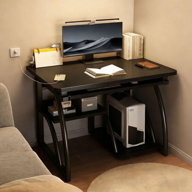 Computer Desk, Home Desktop Office Desk, Multi-Functional Storage Rack, Can Hold the Main Unit, Single-Person Desk, Simple Study Desk