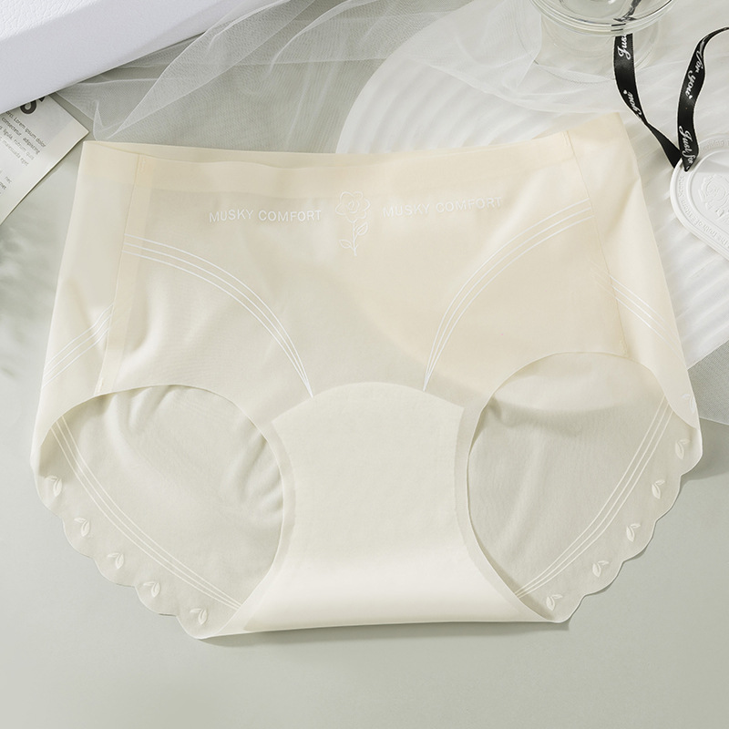 Calzoncillos ultrafinos 10 sin costuras de seda de hielo de melocotón mascarilla de cadera entrepierna larga ropa interior femenina de seda de hielo antibacteriana de algodón puro refrescante