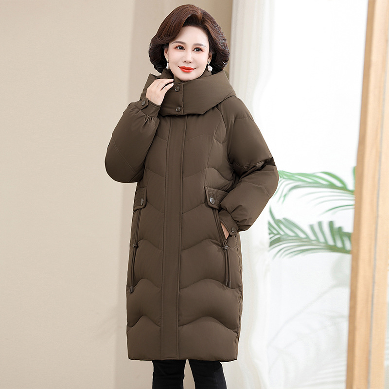 Authentic Clearance White Duck down Middle-Aged Women's down Jacket 2025 Winter New Thickened Mid-Length Over-The-Knee Mom Coat for Women