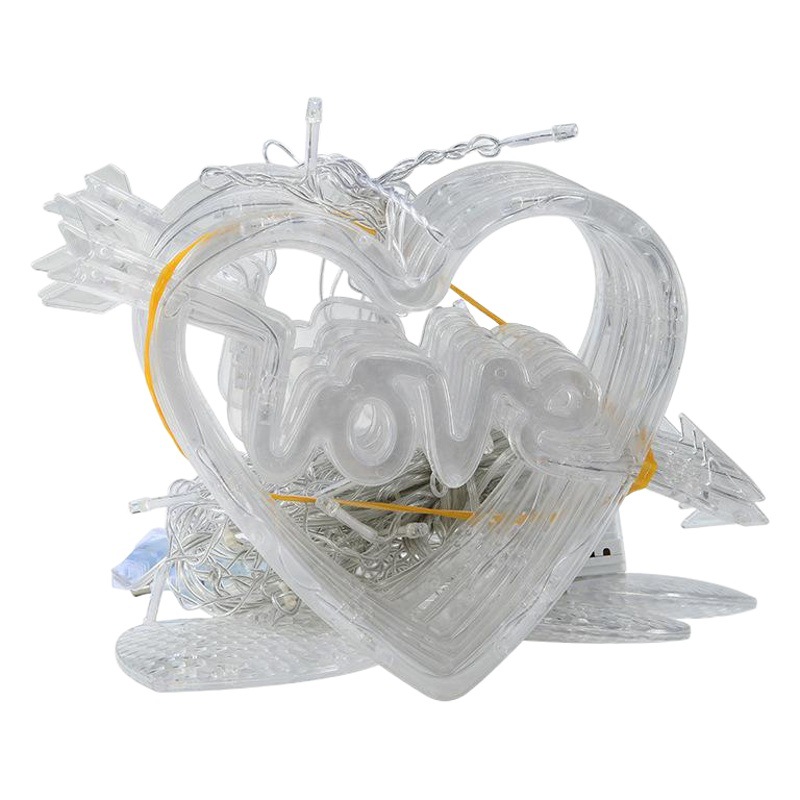 Amor Cadena de luz de hielo tira de luz una flecha a través del corazón cortina de luz de color luz LED al por mayor Amor cortina de amor luz estrella Luz de luna