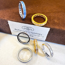 满钻戒指黄金色密镶无限光环戒指百搭气质小众设计高级感时尚指环