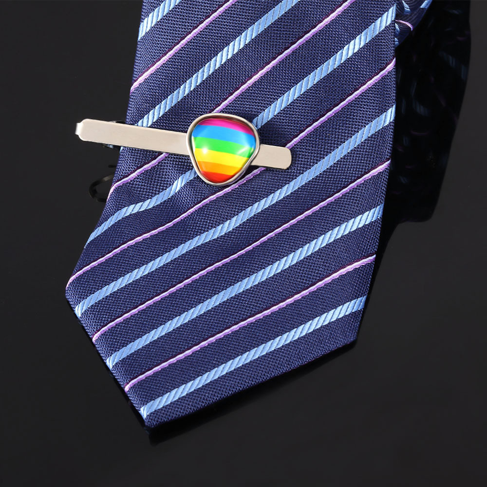 Kreative mode neue männer regenbogen krawatte clip persönlichkeit business einfache anzug krawatte clip zubehör spot_voghion.com