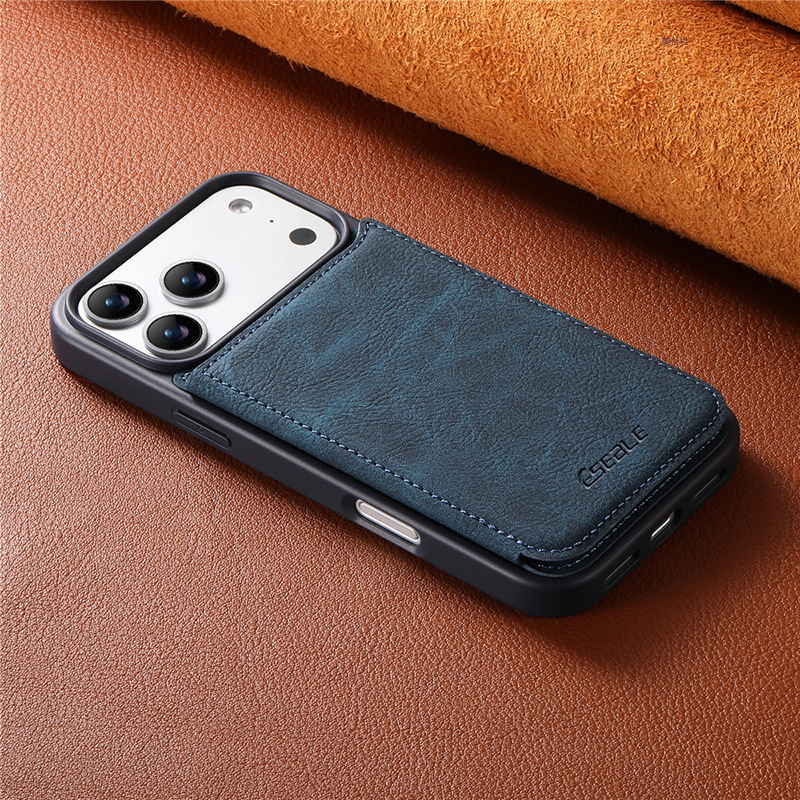 Ốp lưng da iPhone 17 Pro Max tích hợp khe thẻ, chống rơi toàn diện — [Mẫu cổ điển màu đen ★ Lắp nắp lưng thẻ vào., [Mẫu cổ điển màu nâu nhạt ★ Lắp nắp lưng thẻ vào., [Mẫu cổ điển màu xanh ★ Lắp nắp lưng thẻ vào chi tiết 5