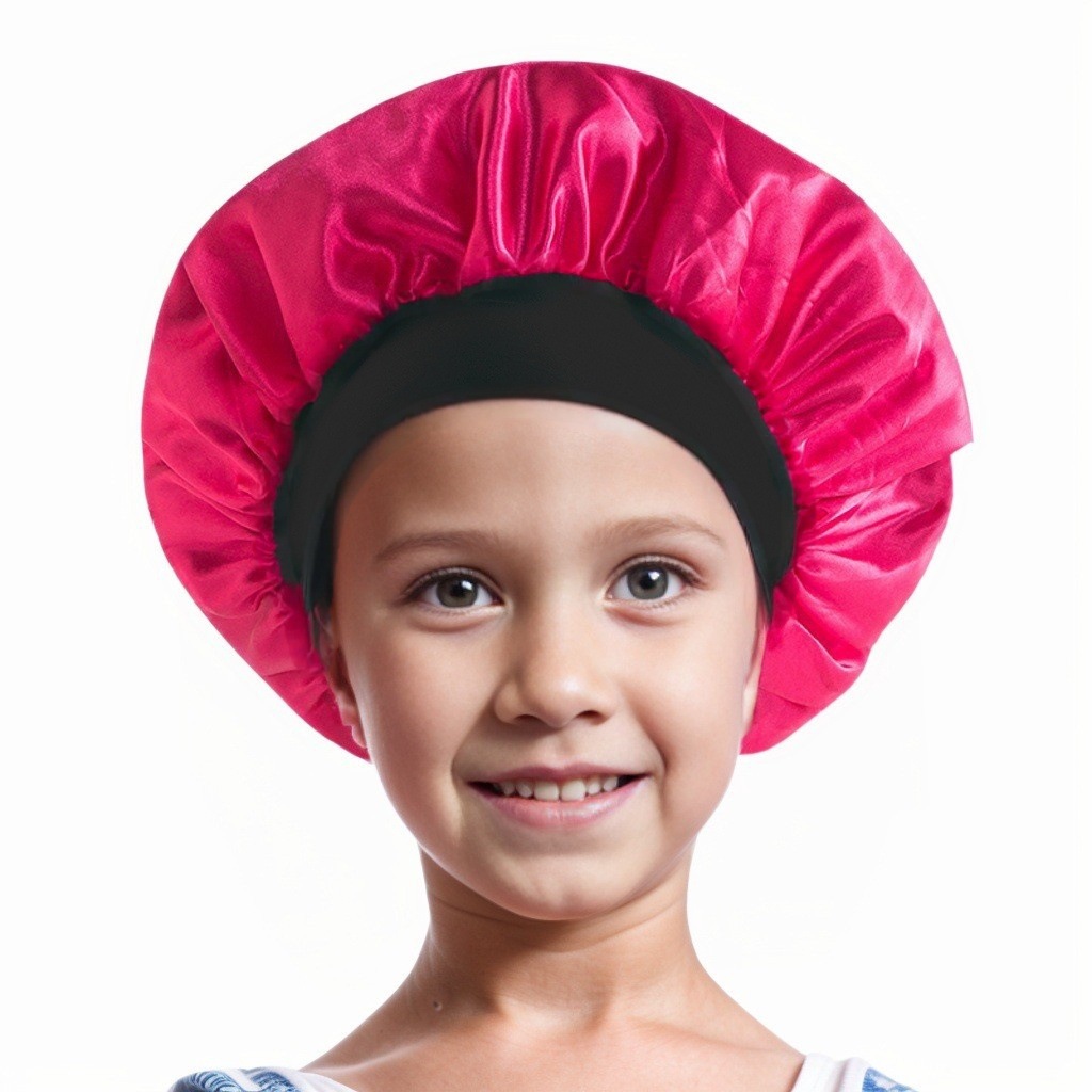 어린이용 블랙 스트랩-로즈 레드