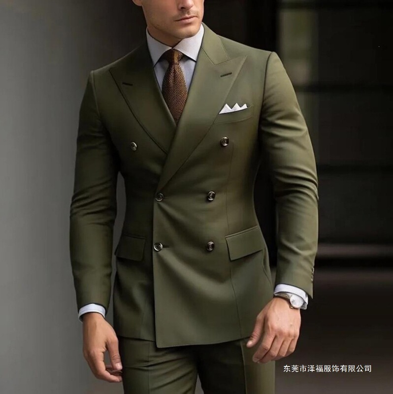 Amazon Men's Suit Set Business Casual High-End Formal Wear Two-Piece Suit Groom Groomsman Wedding Party