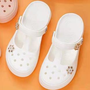 Summer white nurse shoes women's thick-soled non-slip lightweight EVA foam hole shoes garden shoes beach shoes tide