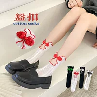 Весенне-летние тонкие носки Лолиты белые черные кружева ретро JK Cheongsam Пряжка национальный ветер производители оптом