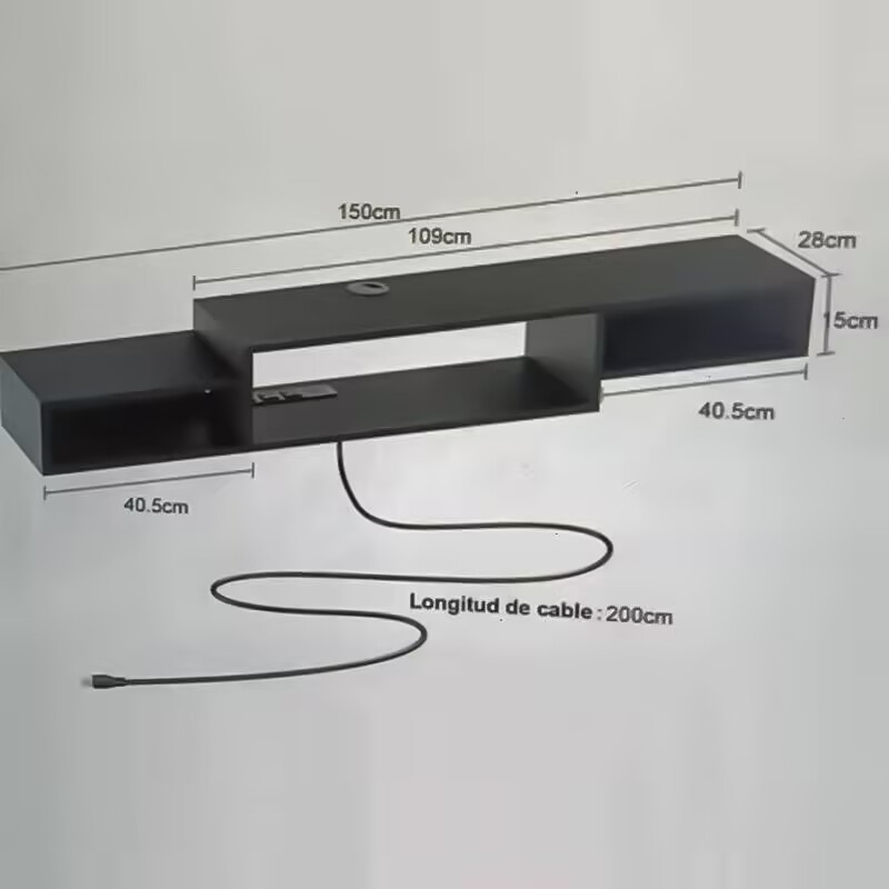 New Simple Wall-Mounted Small Apartment Living Room TV Cabinet Bedroom Backdrop Wall Set-Top Box Storage Shelf Floating TV Cabinet