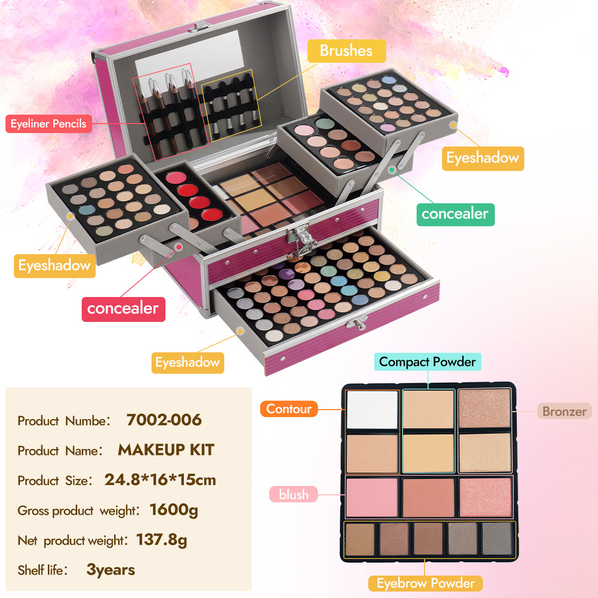 Set de Paleta de Maquillaje Completo Multicolor image 5