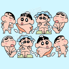 Cute Cartoon Funny Crayon Shin-chan Stickers: Luggage Case Decorations, Laptop & Tablet Decals, and Electric Scooter Graphics