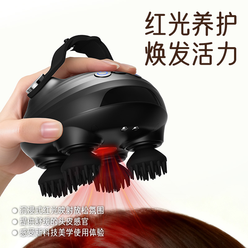 Ems Micro-Electric Current Scalp Massager Head Therapy Decompression Acupoint Waterproof Cross-Border Kneading Handheld Massager