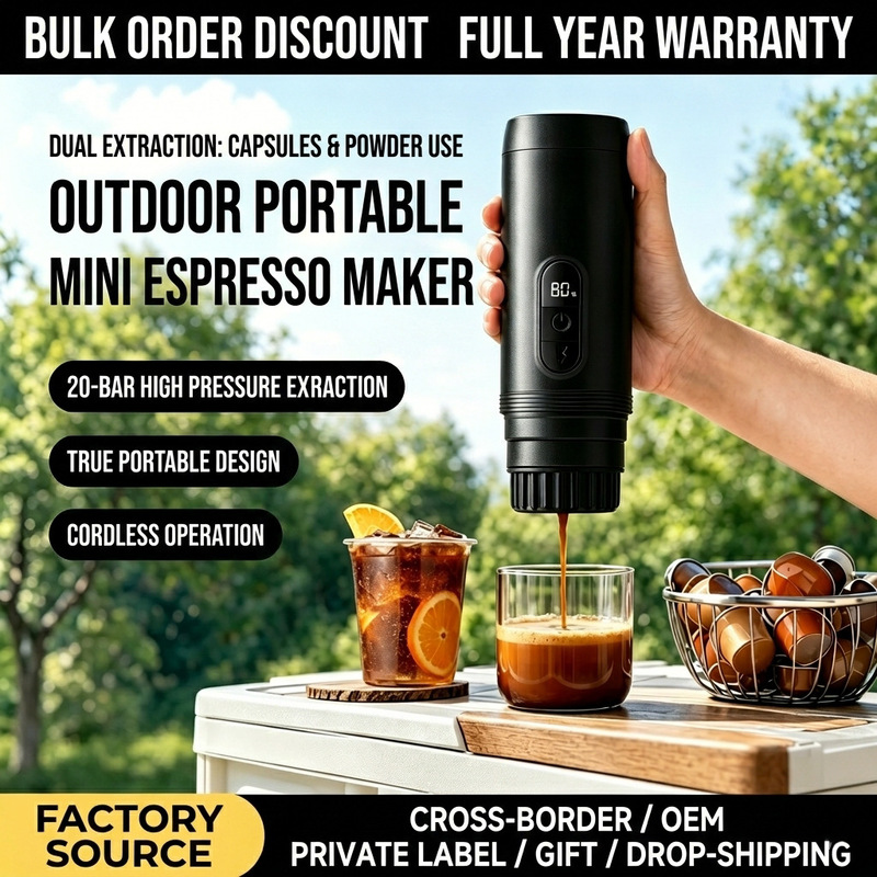 Portable Italian Coffee Machine, Concentrated Capsule Extraction Machine, Semi-Automatic Moka Pot, Small Size for Home, Outdoor, Office, Cross-Border Use Portable Italian Coffee Machine, Concentrated Capsule Extraction Machine, Semi-Automatic Moka Pot, Small Size for Home, Outdoor, Office, Cross-Border Use