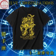 圣斗士T恤十二星座潮牌联名卡通动漫周边衣服黄金圣衣十二宫短袖