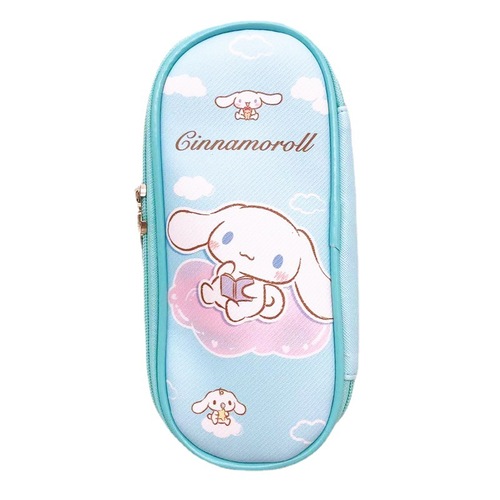 Creative double zipper PU large-capacity pencil bag cartoon Kuromi big-eared dog PC dog stationery pencil bag for primary and secondary school students