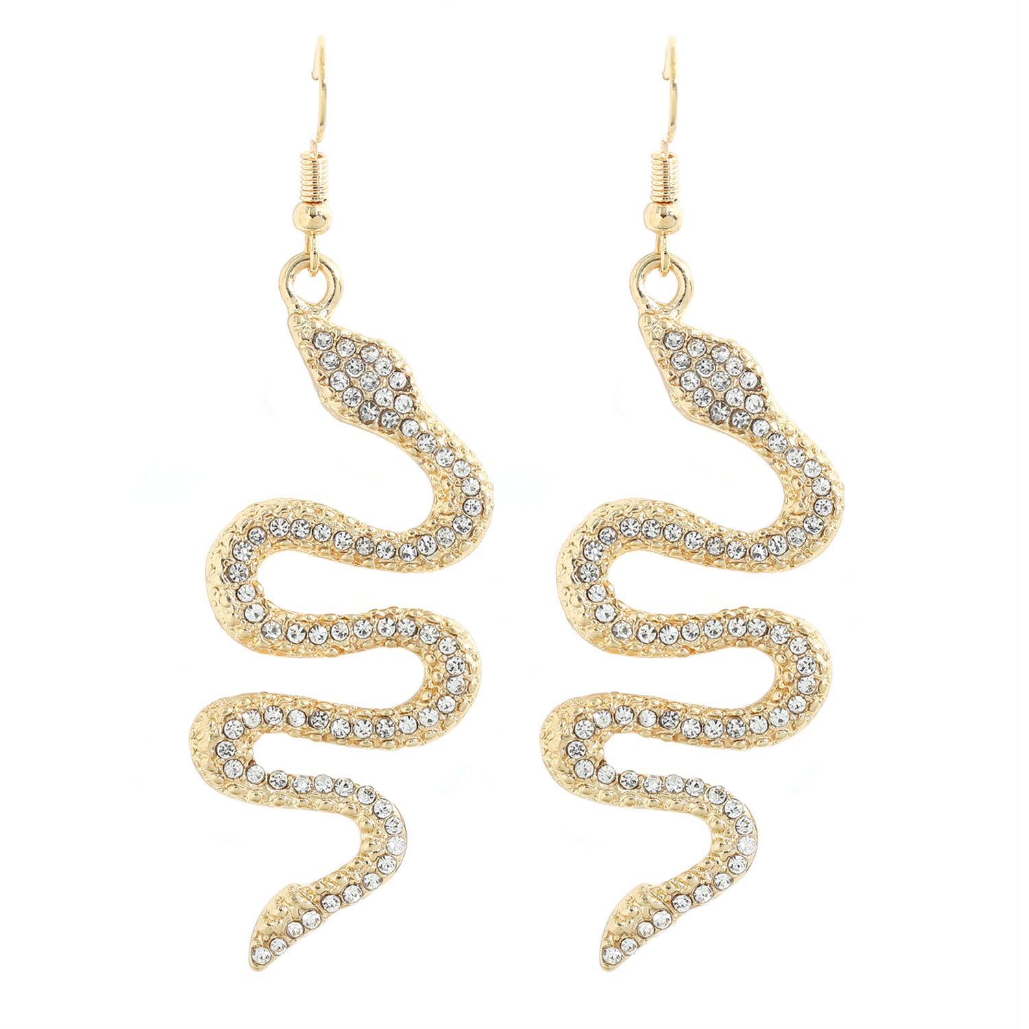 Fashion Micro Diamond-studded Snake-shaped Earrings display picture 2