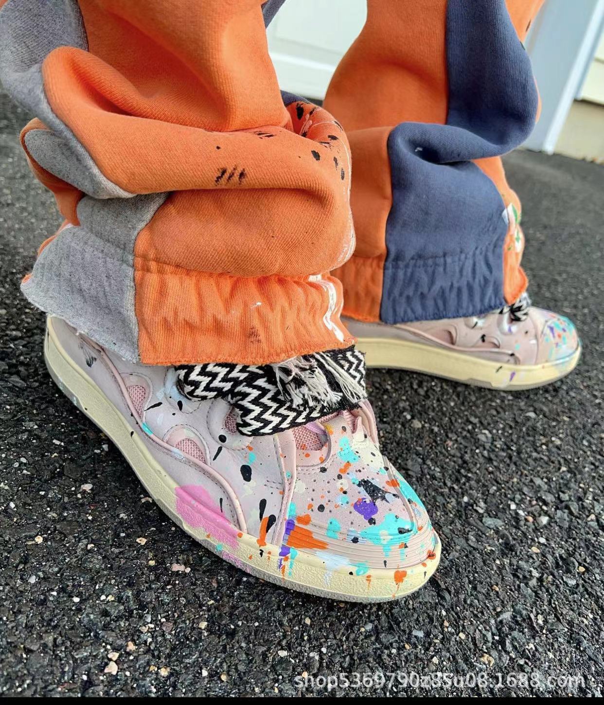 [Entrega transfronteriza de una pieza de comercio electrónico] Galería Deptment Flare Splash-Ink graffiti costura pantalones acampanados