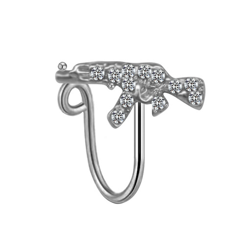 Gaibei European and American cross-border butterfly nose pin, nose ring, nose decoration, gun-shaped nose pin, nose clip, body piercing jewelry manufacturer